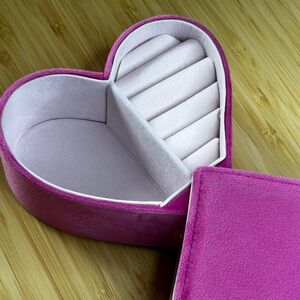 Mini Travel Jewelry Box, Heart Shaped